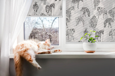 Verduisterend rolgordijn voor raam in grijze dierenuitvoering