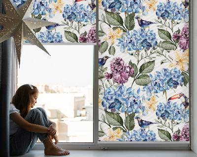 Binnenshuis verduisterend rolgordijn met toekans en bloemenprint