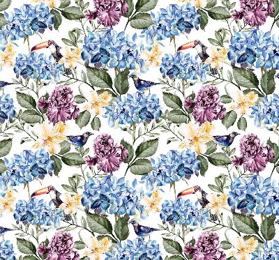 Binnenshuis verduisterend rolgordijn met toekans en bloemenprint
