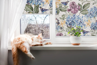 Binnenshuis verduisterend rolgordijn met toekans en bloemenprint