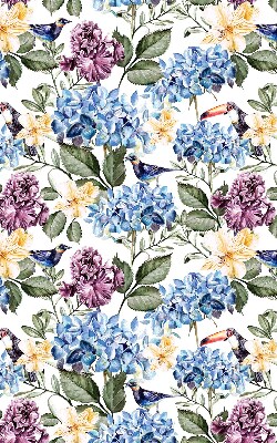 Binnenshuis verduisterend rolgordijn met toekans en bloemenprint
