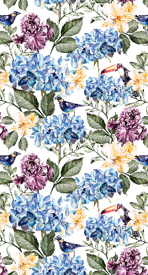 Binnenshuis verduisterend rolgordijn met toekans en bloemenprint