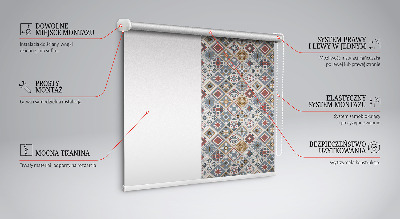Verduisterend rolgordijn voor balkondeur met decoratieve rhomben