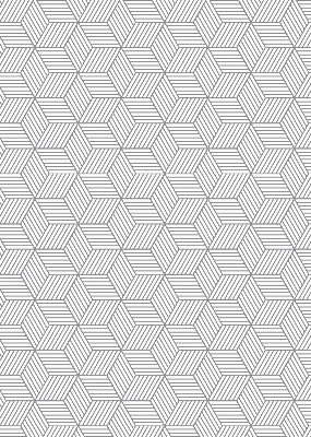 Verduisterend rolgordijn voor balkondeur met 3D gestreepte vierkanten