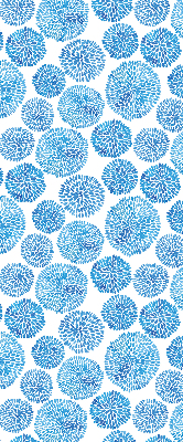 Verduisterend raamrolgordijn voor binnen in blauwe bloemblaadjescirkels