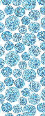 Verduisterend raamrolgordijn voor binnen in blauwe bloemblaadjescirkels