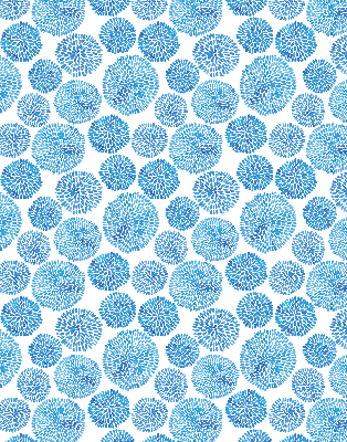 Verduisterend raamrolgordijn voor binnen in blauwe bloemblaadjescirkels