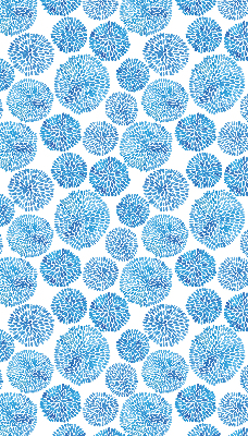 Verduisterend raamrolgordijn voor binnen in blauwe bloemblaadjescirkels