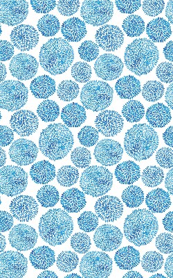 Verduisterend raamrolgordijn voor binnen in blauwe bloemblaadjescirkels