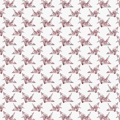 Binnenshuis verduisterend rolgordijn met origami zwanen