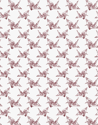 Binnenshuis verduisterend rolgordijn met origami zwanen