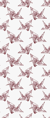 Binnenshuis verduisterend rolgordijn met origami zwanen
