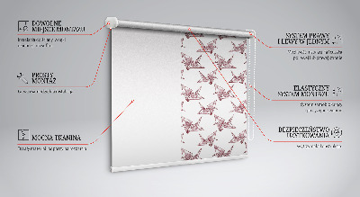 Binnenshuis verduisterend rolgordijn met origami zwanen