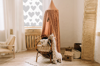 Verduisterend raamrolgordijn voor binnen met grijze harten
