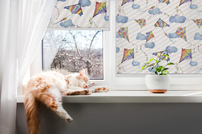 Verduisterend rolgordijn voor raam kleurige vliegers