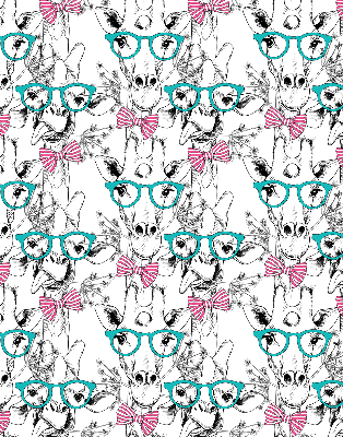 Verduisterend binnengordijn met giraffeprint en bril