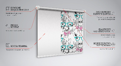 Verduisterend binnengordijn met giraffeprint en bril