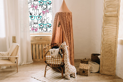 Verduisterend binnengordijn met giraffeprint en bril