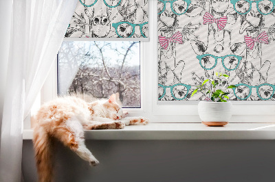 Verduisterend binnengordijn met giraffeprint en bril