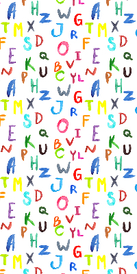 Verduisterend rolgordijn voor een balkondeur in kleurrijke letters