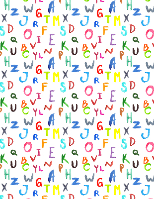 Verduisterend rolgordijn voor een balkondeur in kleurrijke letters