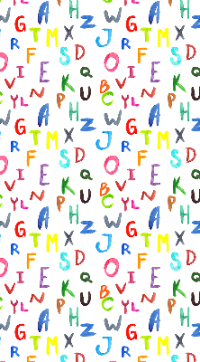 Verduisterend rolgordijn voor een balkondeur in kleurrijke letters