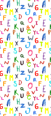 Verduisterend rolgordijn voor een balkondeur in kleurrijke letters
