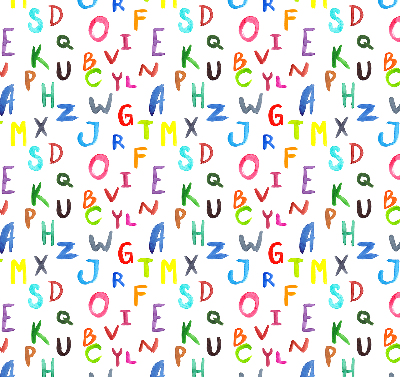 Verduisterend rolgordijn voor een balkondeur in kleurrijke letters