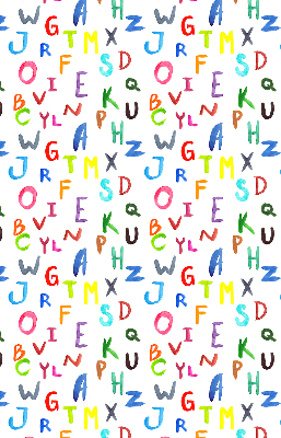 Verduisterend rolgordijn voor een balkondeur in kleurrijke letters