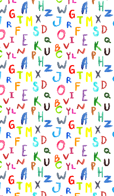 Verduisterend rolgordijn voor een balkondeur in kleurrijke letters