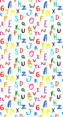 Verduisterend rolgordijn voor een balkondeur in kleurrijke letters