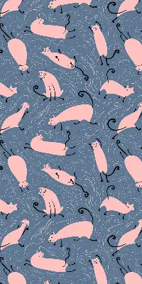 Binnenshuis verduisterend rolgordijn in roze met kattenprint