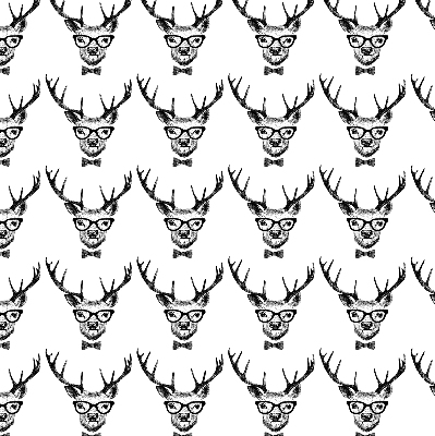 Verduisterend rolgordijn voor een balkondeur met rendier en bril