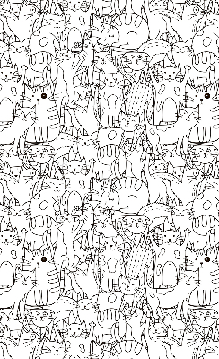 Verduisterend raamrolgordijn voor binnen met getekende katten