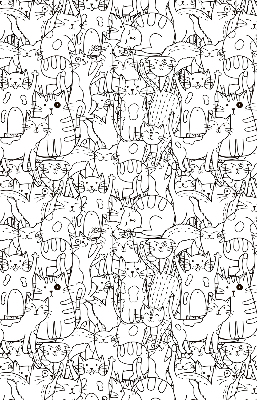 Verduisterend raamrolgordijn voor binnen met getekende katten