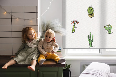 Verduisterend stoffen rolgordijn met cactussen