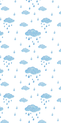 Verduisterend rolgordijn voor raam met print van wolken en regen