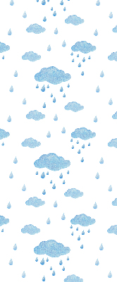 Verduisterend rolgordijn voor raam met print van wolken en regen