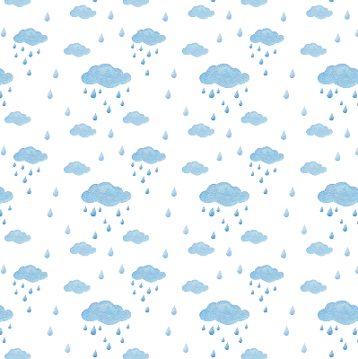 Verduisterend rolgordijn voor raam met print van wolken en regen