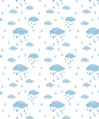 Verduisterend rolgordijn voor raam met print van wolken en regen