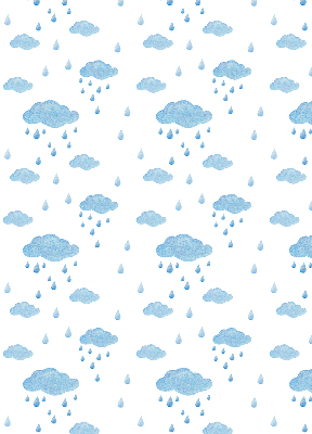 Verduisterend rolgordijn voor raam met print van wolken en regen