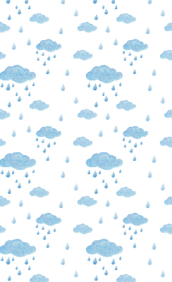 Verduisterend rolgordijn voor raam met print van wolken en regen