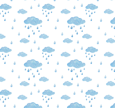 Verduisterend rolgordijn voor raam met print van wolken en regen