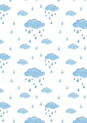 Verduisterend rolgordijn voor raam met print van wolken en regen