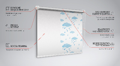 Verduisterend rolgordijn voor raam met print van wolken en regen