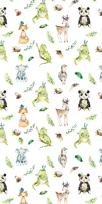 Verduisterend rolgordijn voor balkondeur met dieren en plantenprint