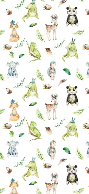 Verduisterend rolgordijn voor balkondeur met dieren en plantenprint