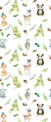 Verduisterend rolgordijn voor balkondeur met dieren en plantenprint