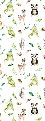Verduisterend rolgordijn voor balkondeur met dieren en plantenprint