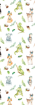 Verduisterend rolgordijn voor balkondeur met dieren en plantenprint